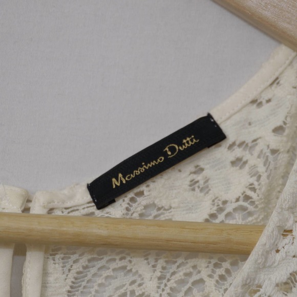 Massimo Dutti Lace Off-White Floral Top Size 36 - Picture 6 of 12